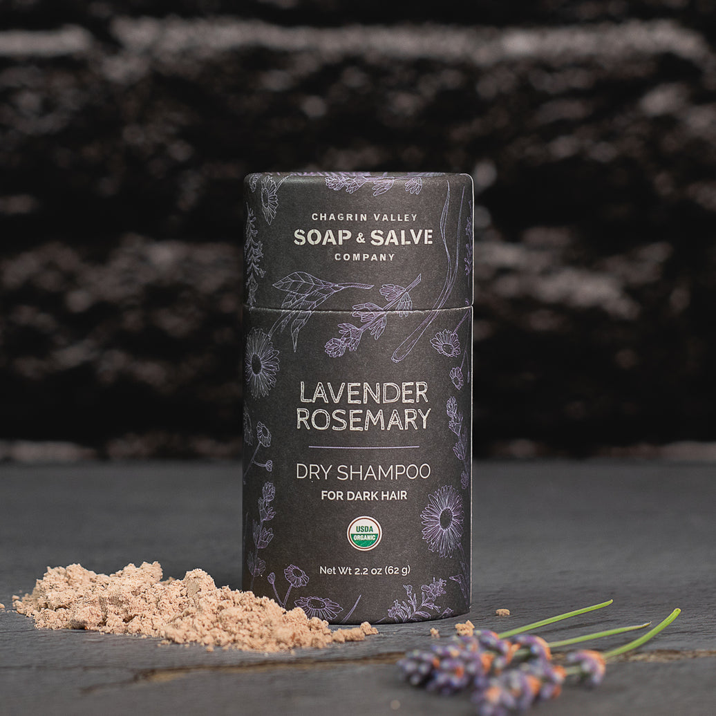 Organic Dry Hair Shampoo For Dark Hair  Lavender Rosemary Scent