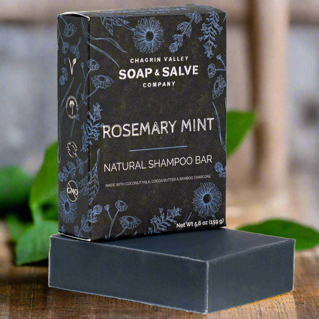 Organic Rosemary Mint Charcoal Shampoo Bar