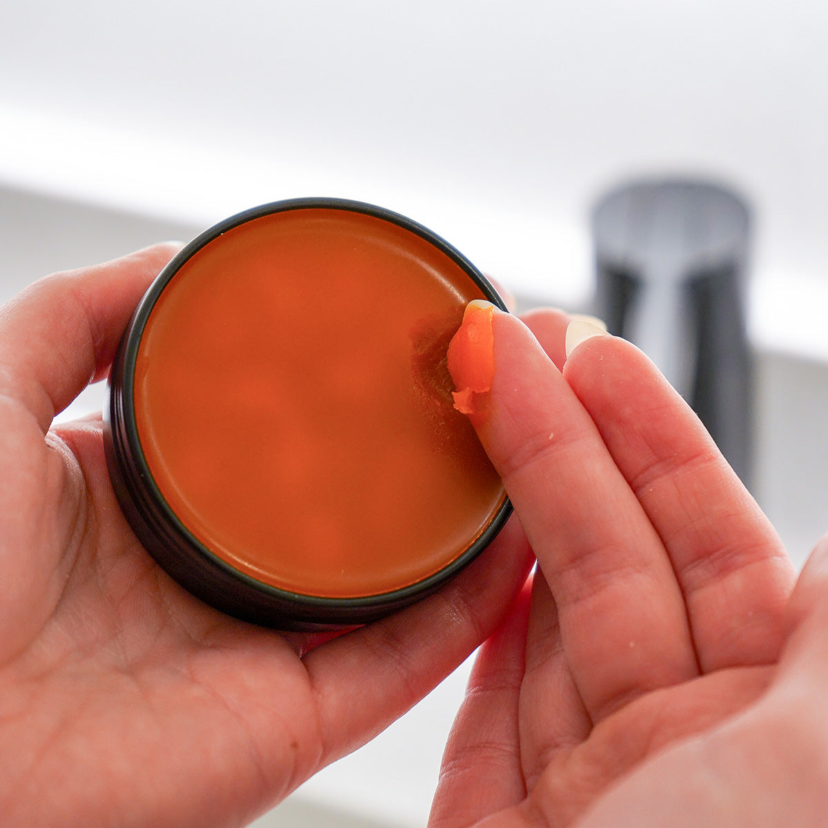 Organic Sea Buckthorn salve in use