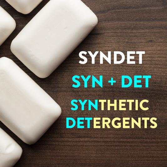 Syndet bars are made with synthetic detergents