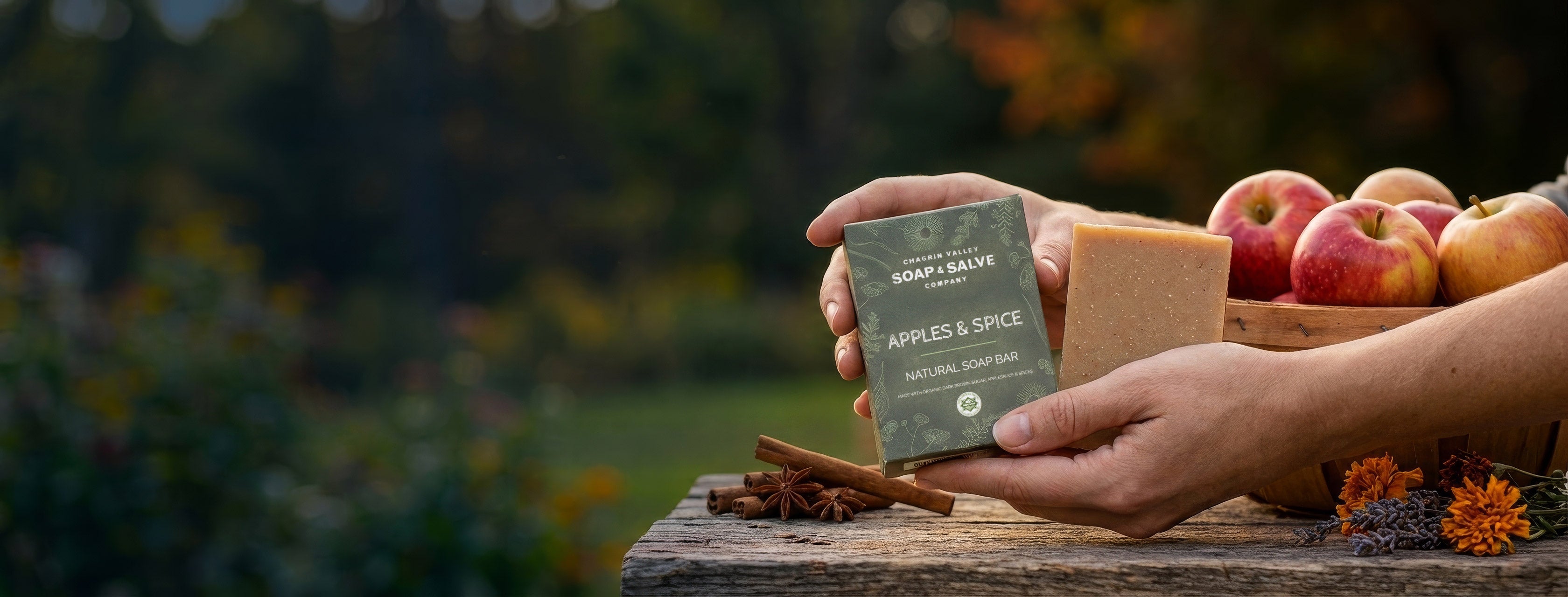 Organic apples and spice soap bar