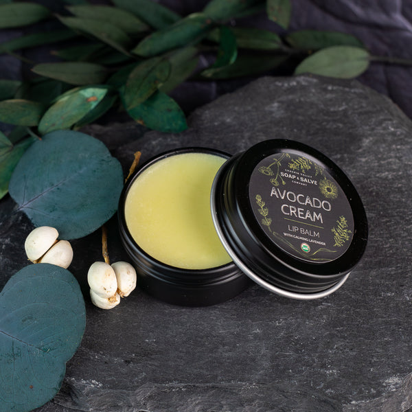 Lippenbalsam: Avocadocreme Lavendel
