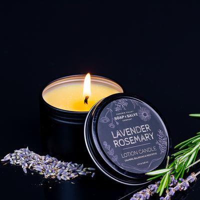 Körper- und Massagekerze: Lavendel-Rosmarin