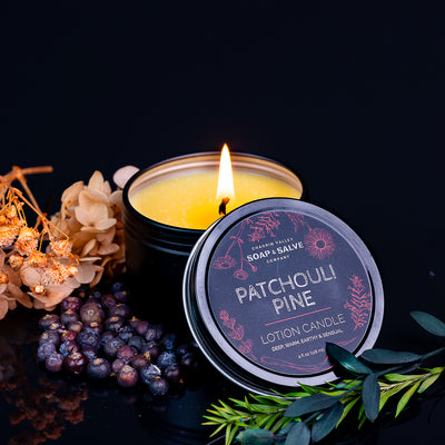 Körper- und Massagekerze: Patchouli Pine – Chagrin Valley Soap & Salve