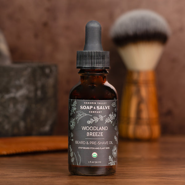 Aceite para barba y preafeitado: aroma a brisa del bosque