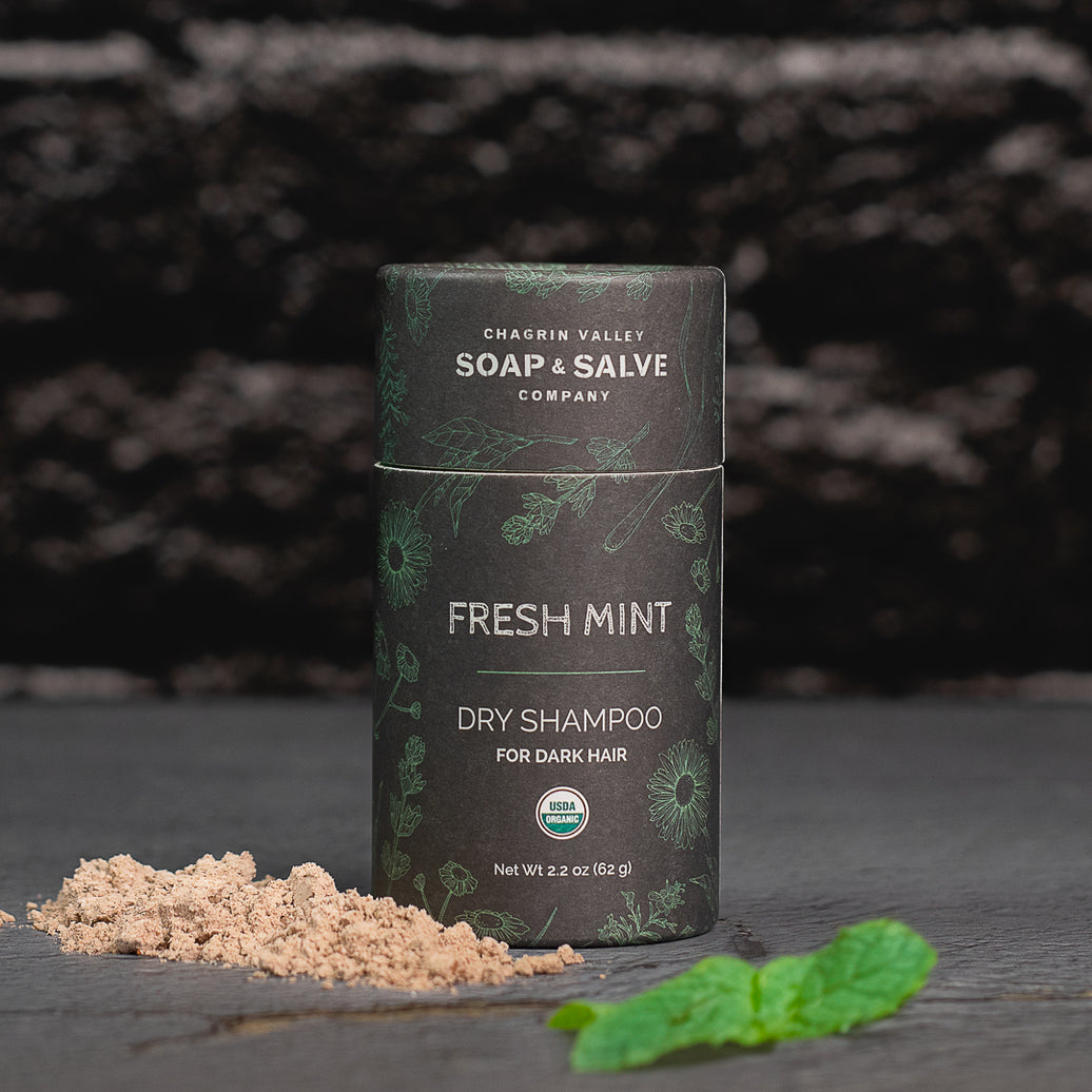Organic Dry Hair Shampoo For Dark Hair Fresh Mint Scent
