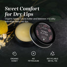 Honey Butter lip balm benefits: organic honey, no petroleum, recyclable metal tin