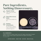 Honey Butter lip balm ingredients: Organic Honey, Plant Oils & Cocoa Butter, plus full ingredient list