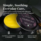 Calendula salve benefits: calendula, chamomile & lavender infused olive oil, rich moisture, for all the family