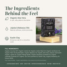 Rosemary Lavender shampoo bar ingredients: aloe vera, jojoba & babassu oils, kaolin clay, full list